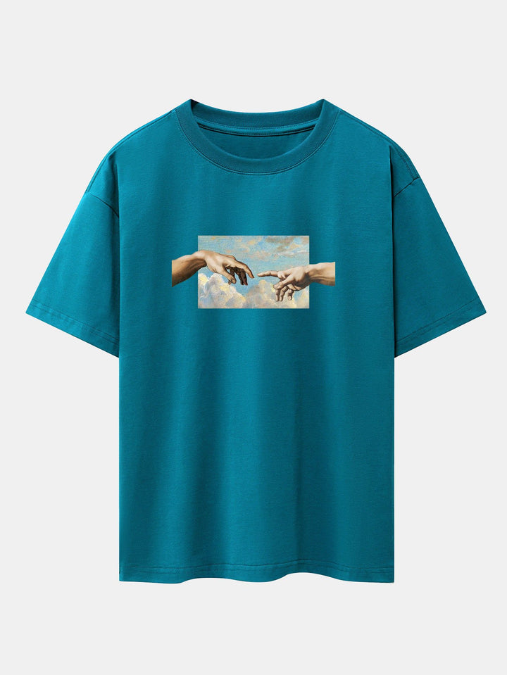 Adam Print Oversize T-Shirt-Vacay Outfit