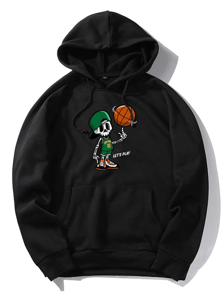 Basketball Print Hoodie-Vacay Outfit