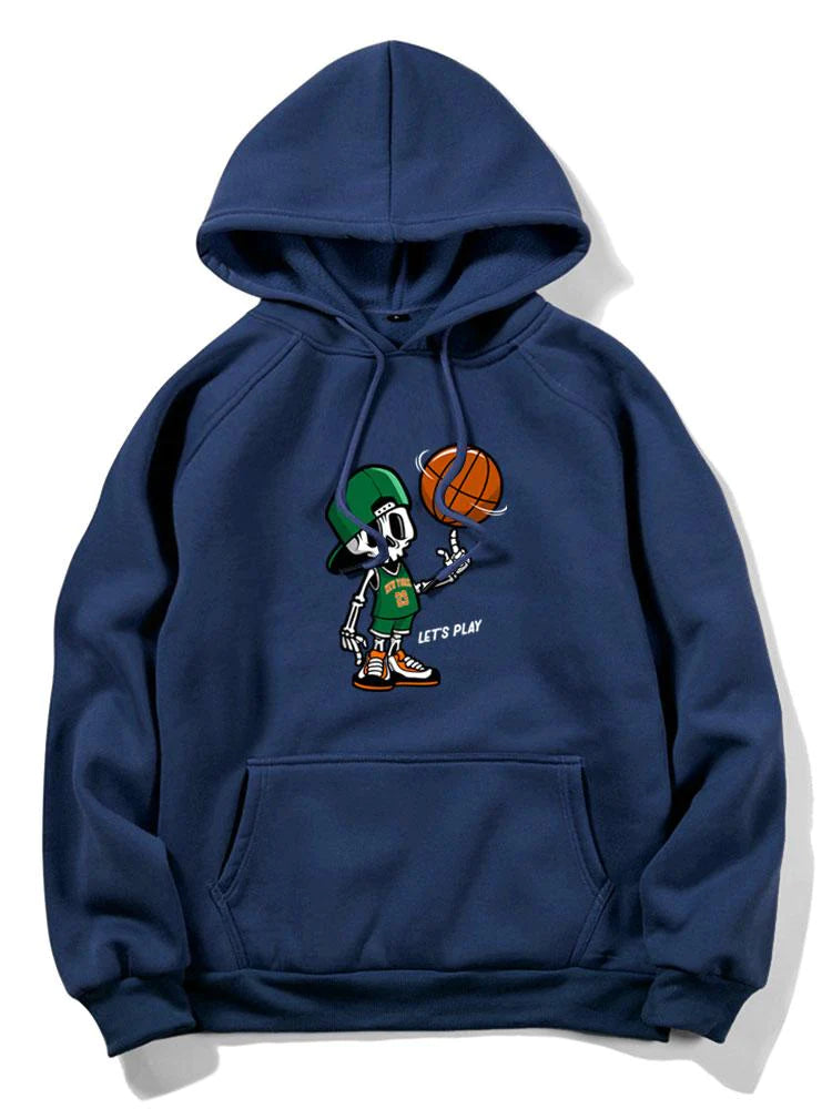 Basketball Print Hoodie-Vacay Outfit
