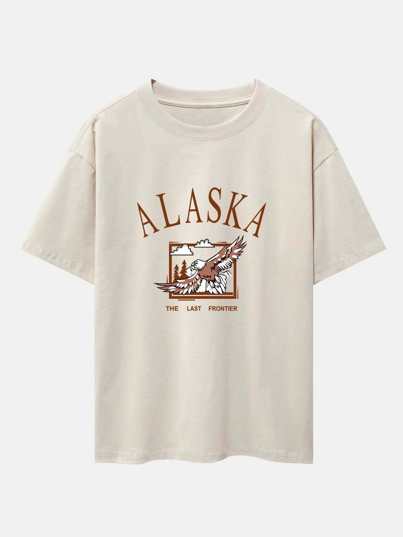 Alaskan Eagle Print Oversize T-Shirt-Vacay Outfit