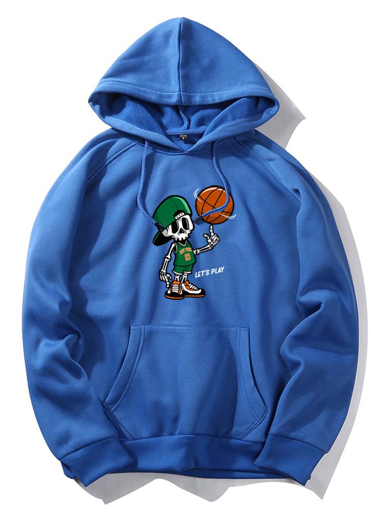 Basketball Print Hoodie-Vacay Outfit
