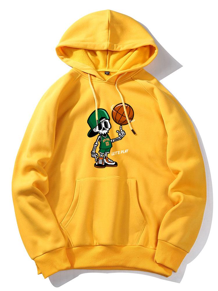 Basketball Print Hoodie-Vacay Outfit