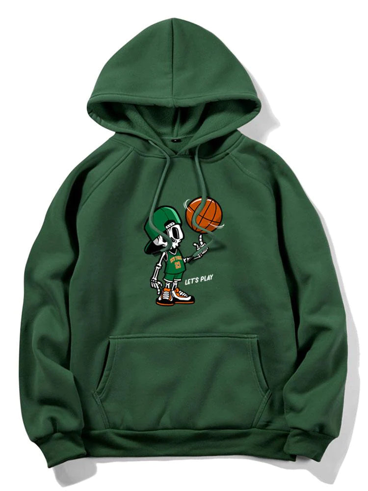 Basketball Print Hoodie-Vacay Outfit