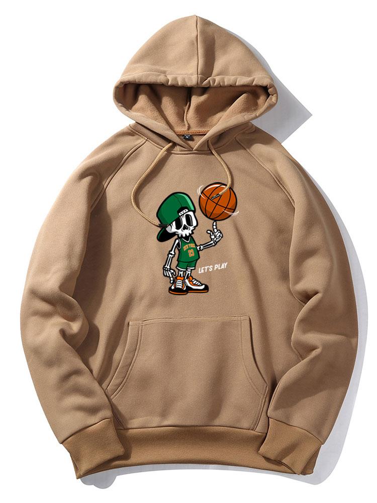 Basketball Print Hoodie-Vacay Outfit