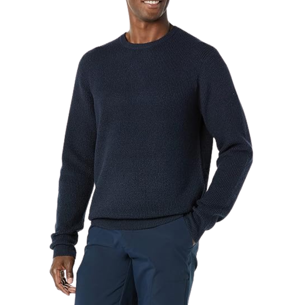 Amazon Essentials Men's Long-Sleeve Soft Touch Waffle Stitch Crewneck Sweater