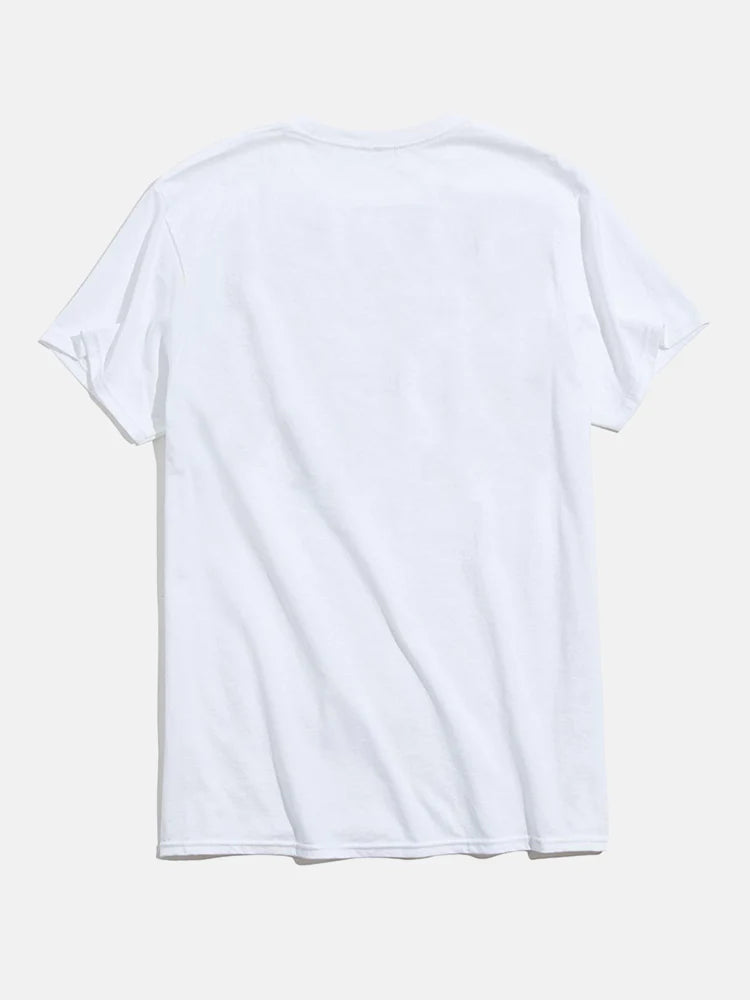 Rainbow Graphic Crew Neck T-Shirt-Vacay Outfit