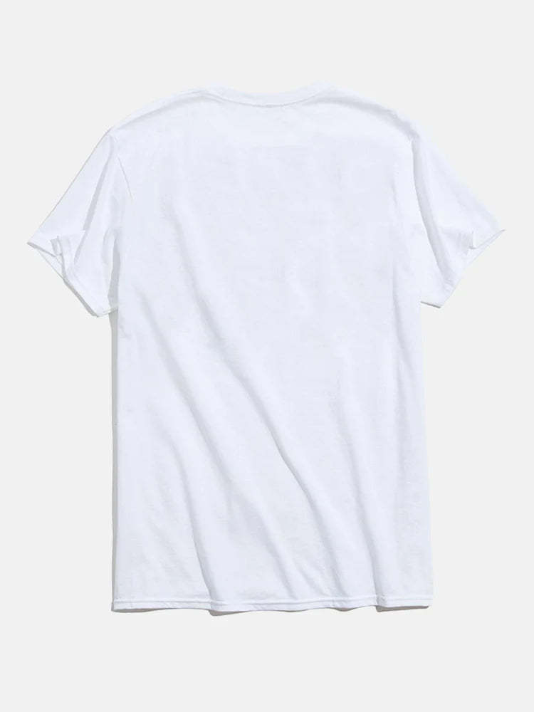 Rainbow Graphic Crew Neck T-Shirt-Vacay Outfit