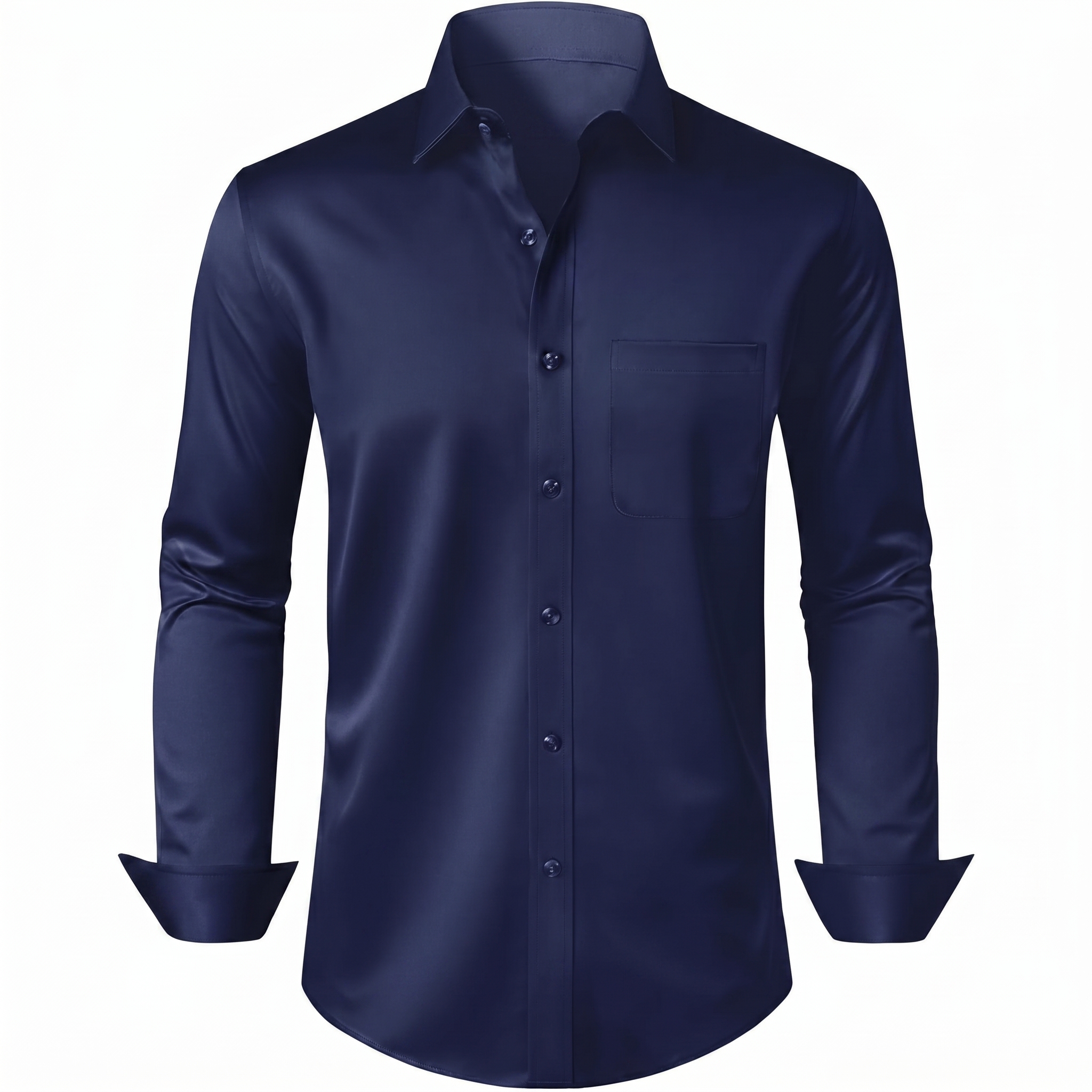 Sleeve And Formal Button Down Shirt Pocket Long For Men