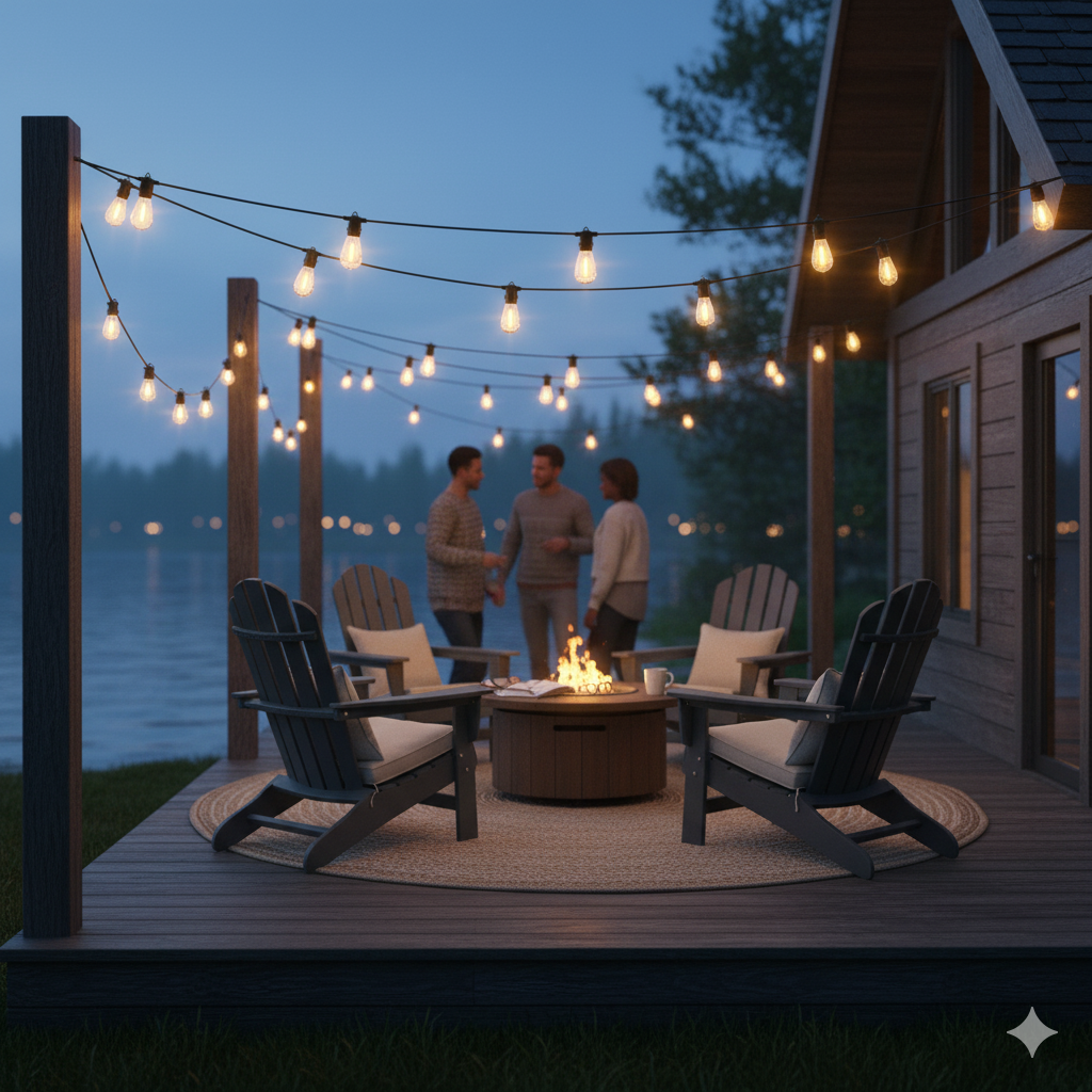 LED Outdoor String Lights With Edison Shatterproof Bulbs