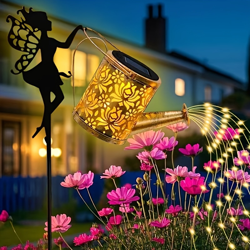 Vintage Solar Watering Can Garden String Lights