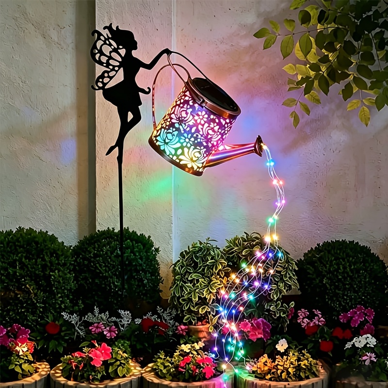 Vintage Solar Watering Can Garden String Lights