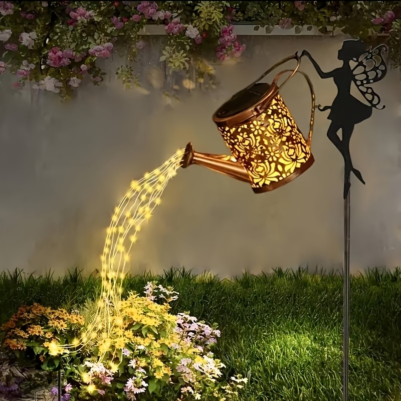 Vintage Solar Watering Can Garden String Lights