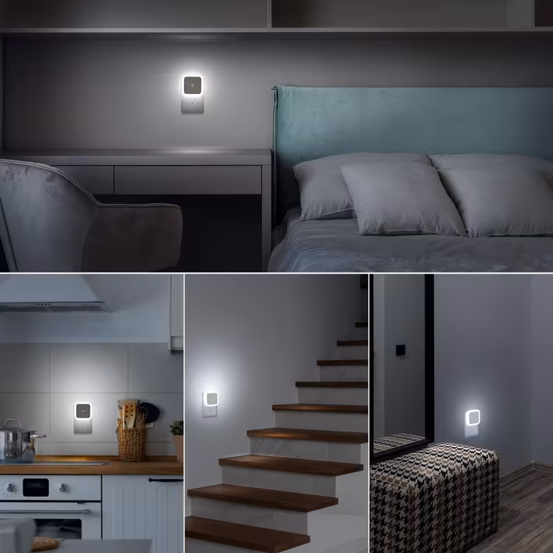   light night lights plug into wall dusk to dawn nightlight auto on off for bedroom bathroom hallway kitchen 6