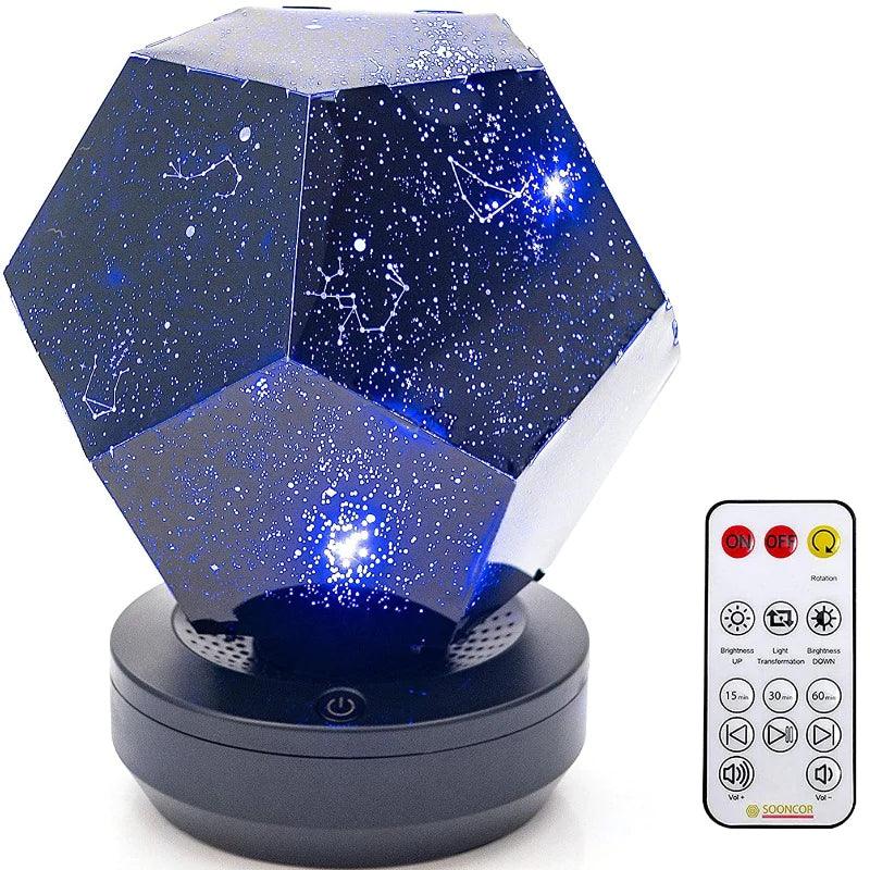 Galaxy Star Night Light Projector with Remote - Solar Flame Torch