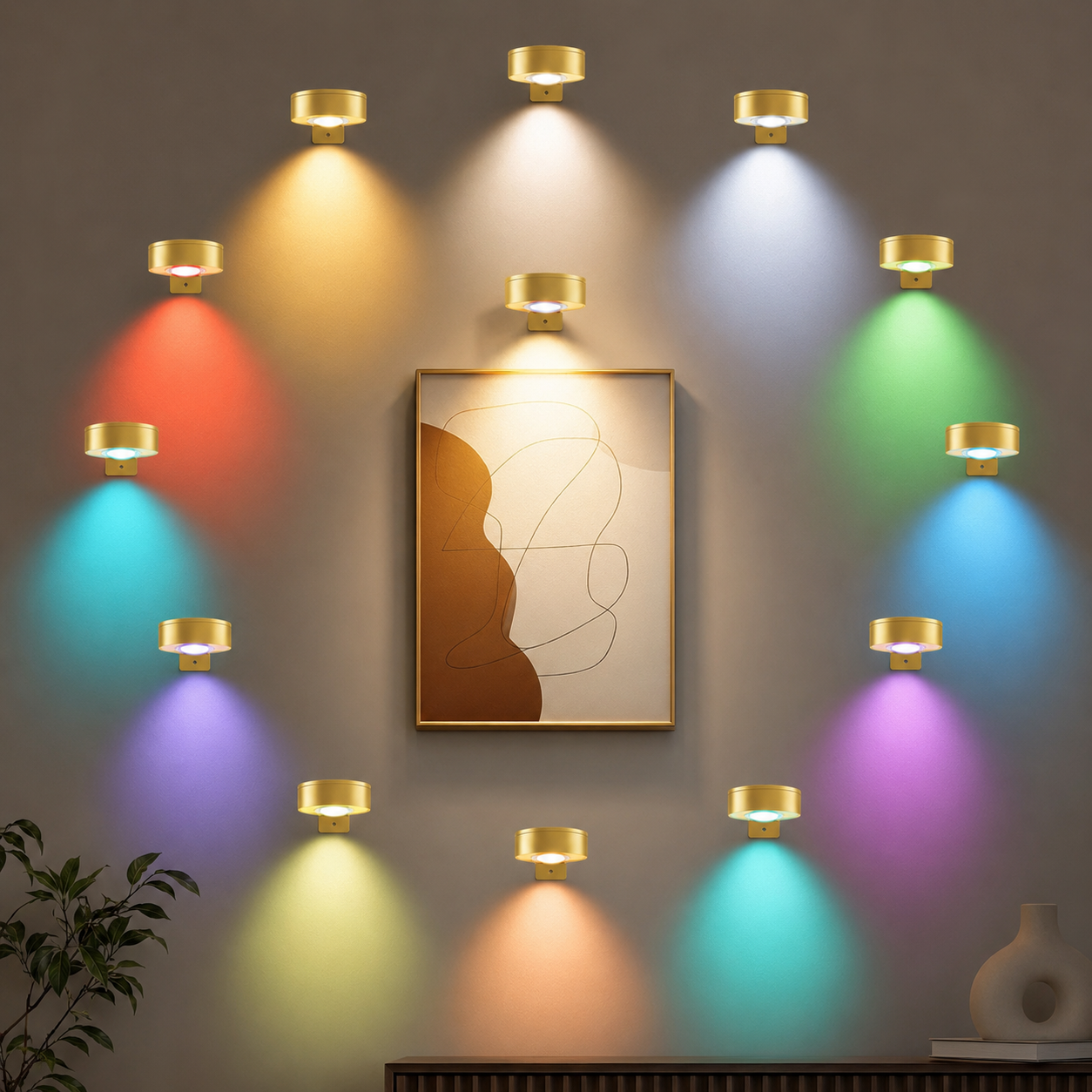 Wireless LED Wall Picture Lights For Art Frames Bedroom And Stairs