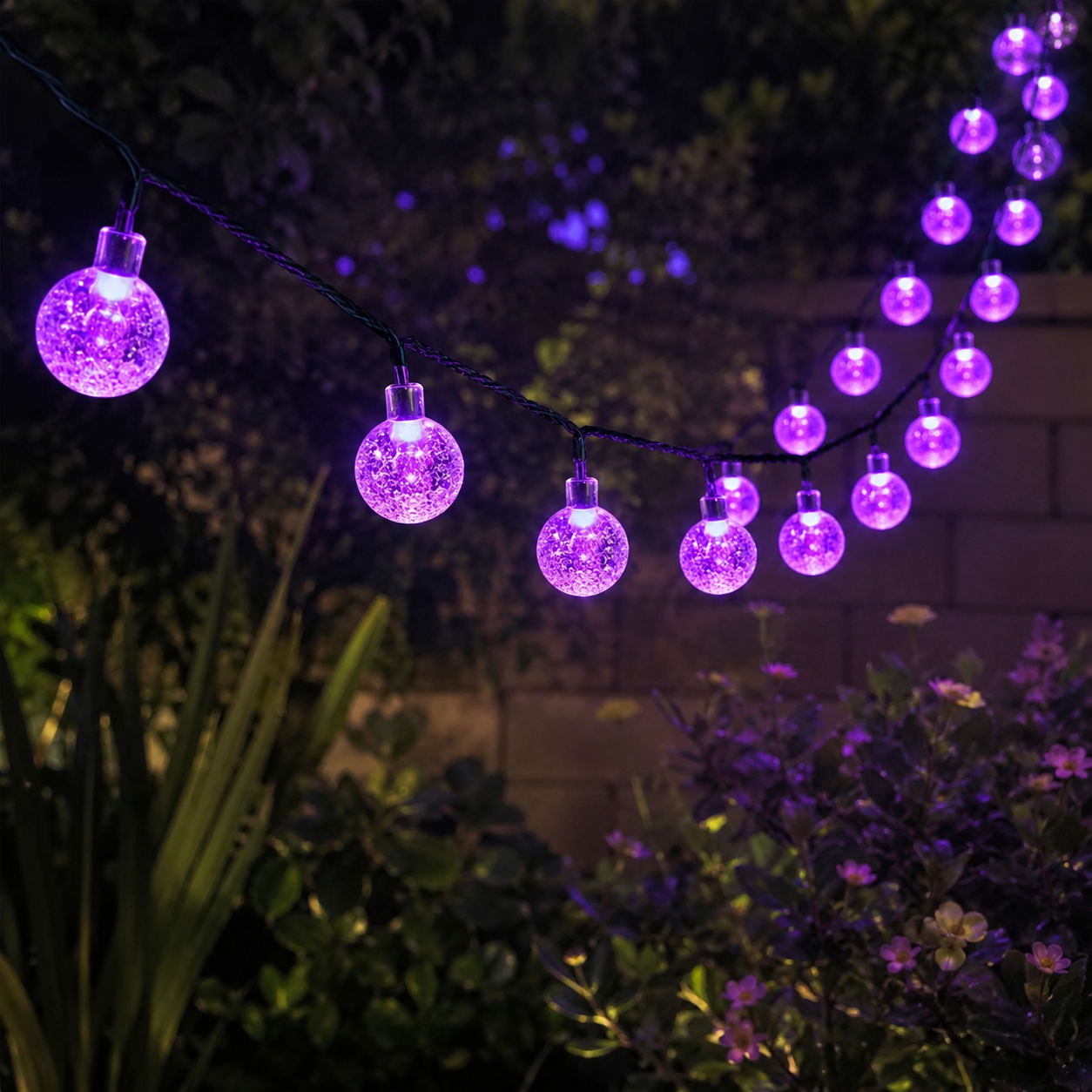 One Pack Solar LED String Lights With 8 Modes For Outdoor Garden
