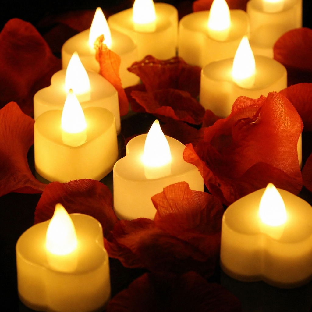 Cordate Shaped Flameless Led Candle Light 