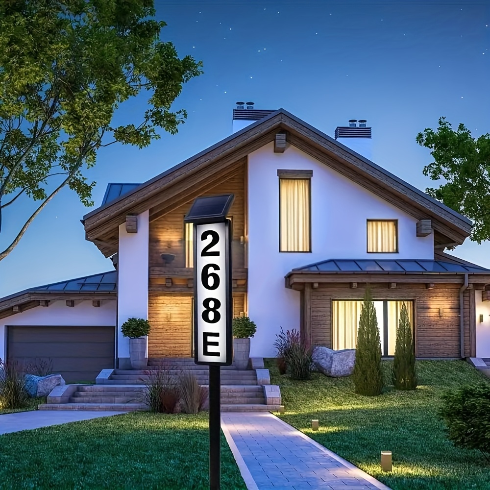 Solar Powered House Number Lawn Lamp For Outdoor Addresses