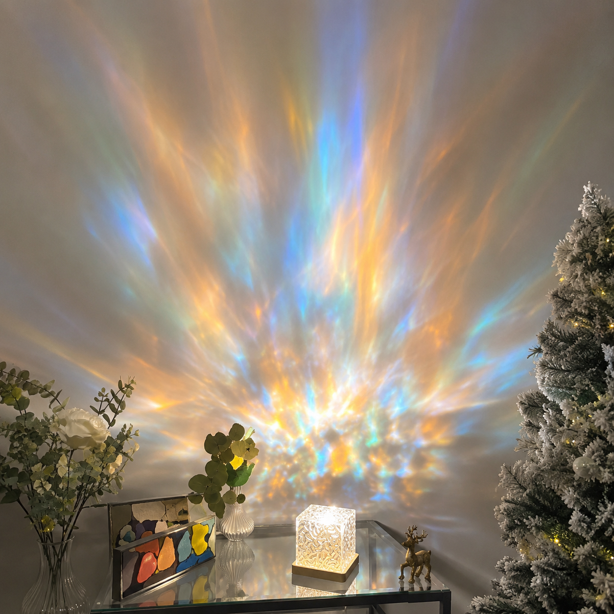 USB Powered RGB Water Wave Projection Bedside Lamp For Bedroom Decor