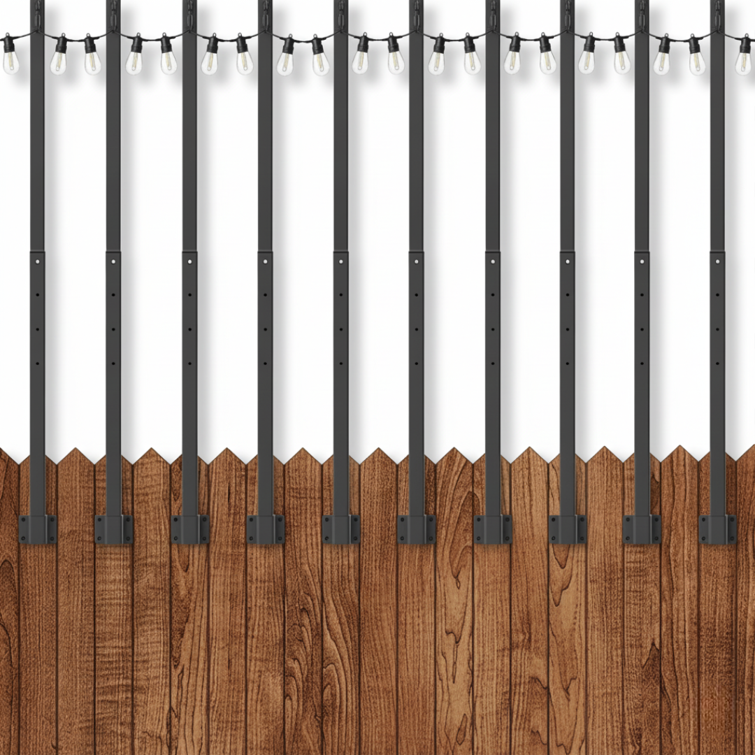 Outdoor String Light Poles with Clips