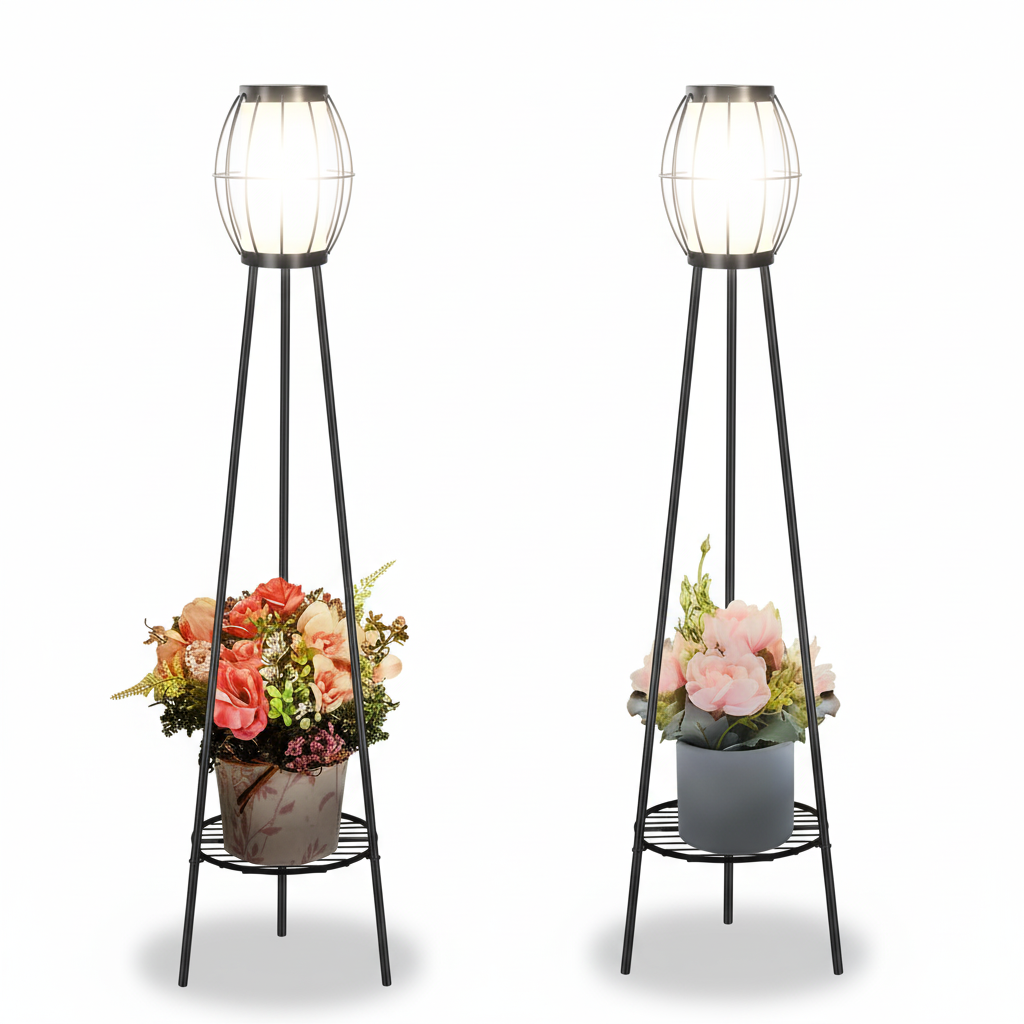 2 Pack Solar Lights Outdoor with Plant Stands