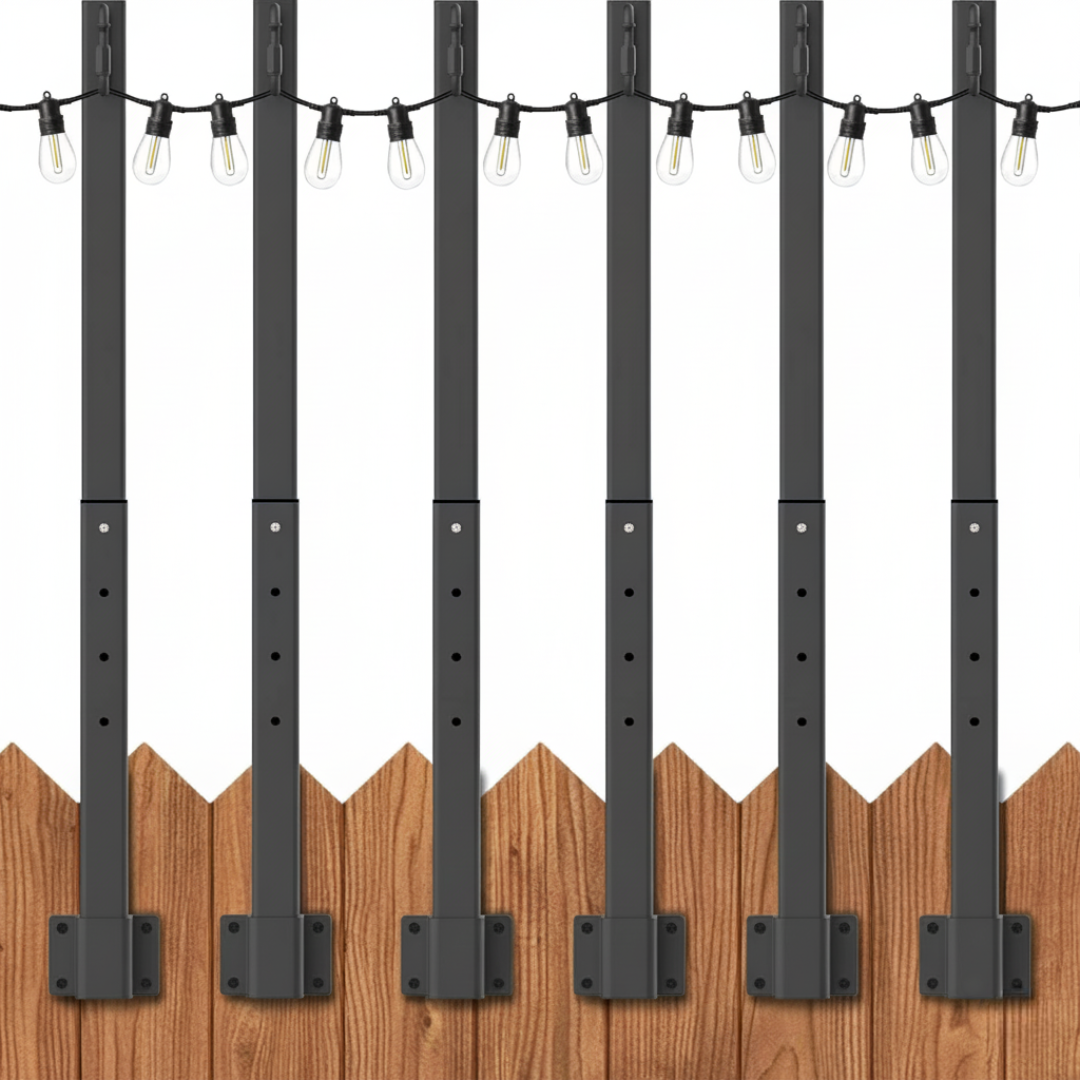 Outdoor String Light Poles with Clips