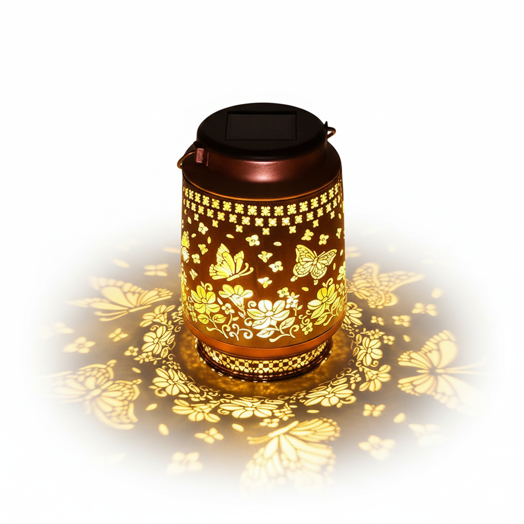 Outdoor Hummingbird Solar Lanterns Waterproof Hanging Metal Lights