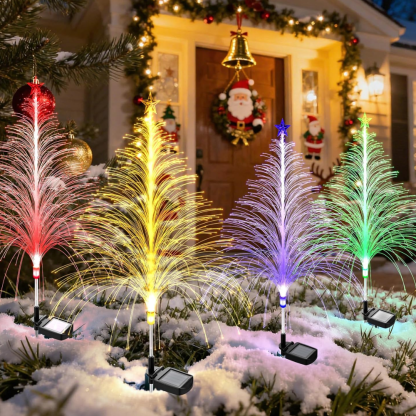 Solar Fiber Christmas Tree Outdoor Garden Pathway Light