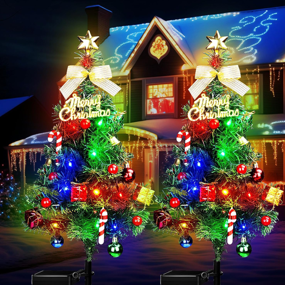 Solar Fiber Christmas Tree Outdoor Pathway Light