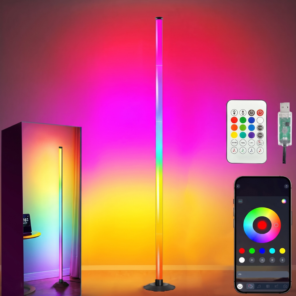 Adjustable LED Multi Color Floor Lamp With Remote Control And Dimming