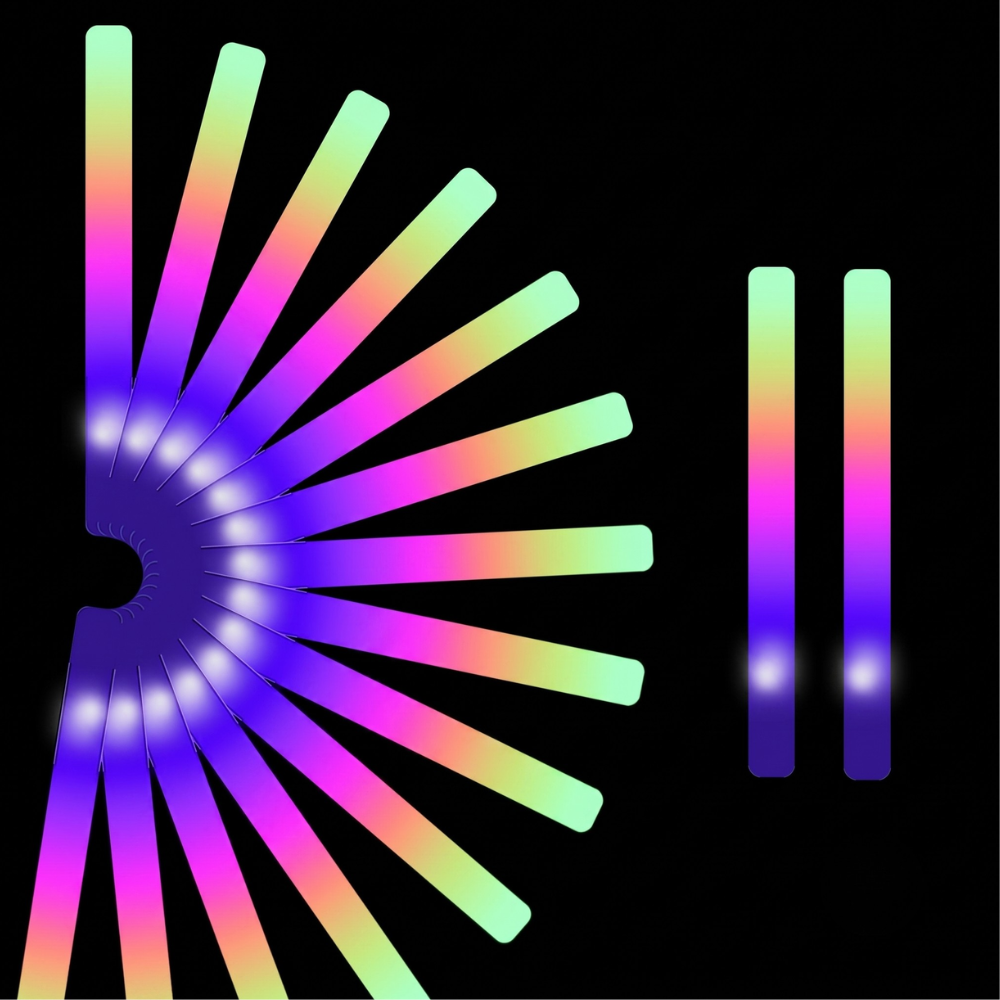 LED Foam Glow Sticks Bulk Party Pack With 3 Flashing Modes For Wedding