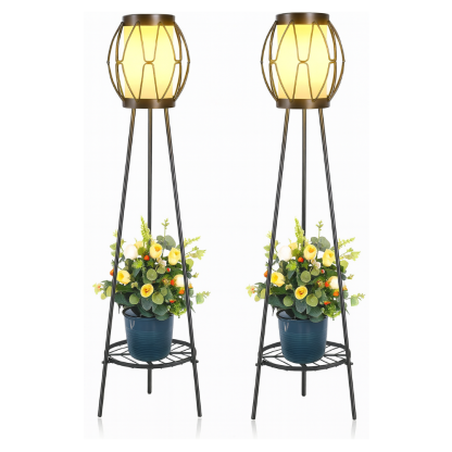 Pack Of 2 Waterproof Solar Floor Lights with Tripod Stands