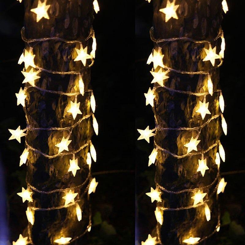 Led Star String Lights - Solar Flame Torch