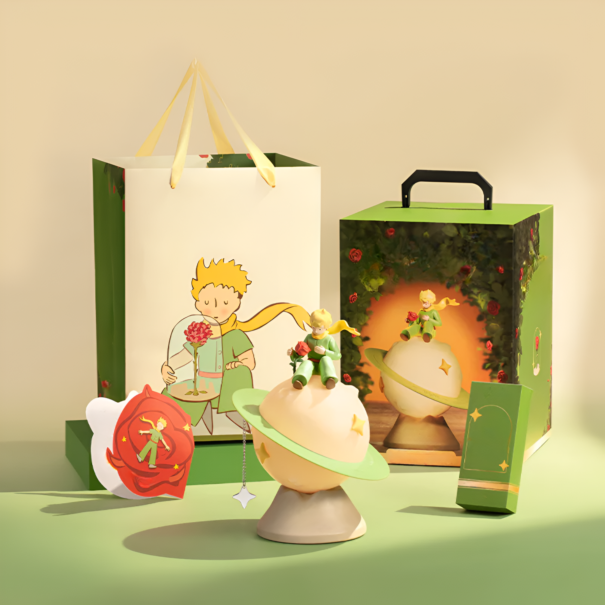 Rotating Rose Planet Decorative Night Light Lamp