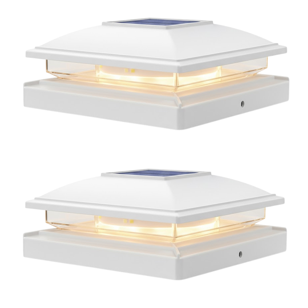 Flickering Flame Solar Post Cap Lights for Outdoor Deck and Fence