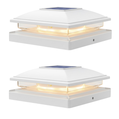 Flickering Flame Solar Post Cap Lights for Outdoor Deck and Fence