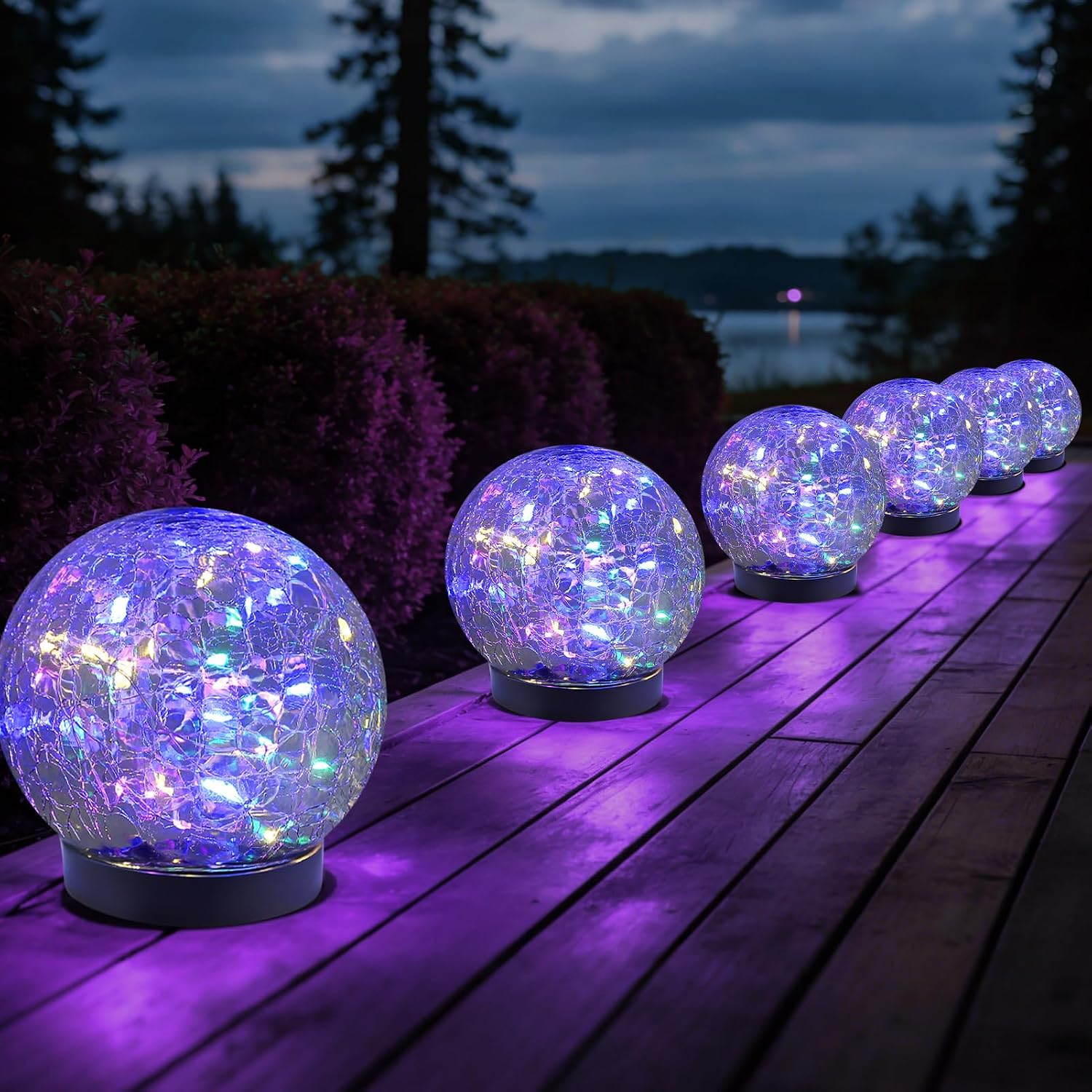 Solar Cracked Glass Globe Lights For Outdoor Garden