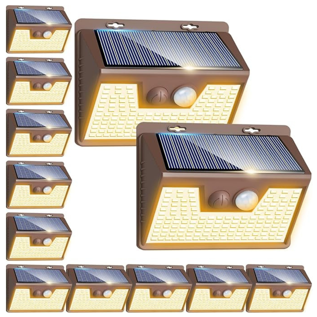 140LED Solar Security Fence Lights For Wall Garden Yard Outside