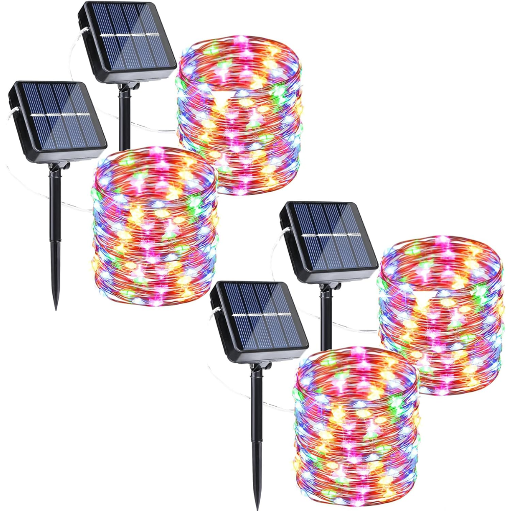Multicolor Halloween Solar String Lights Outdoor With 8 Twinkle Modes