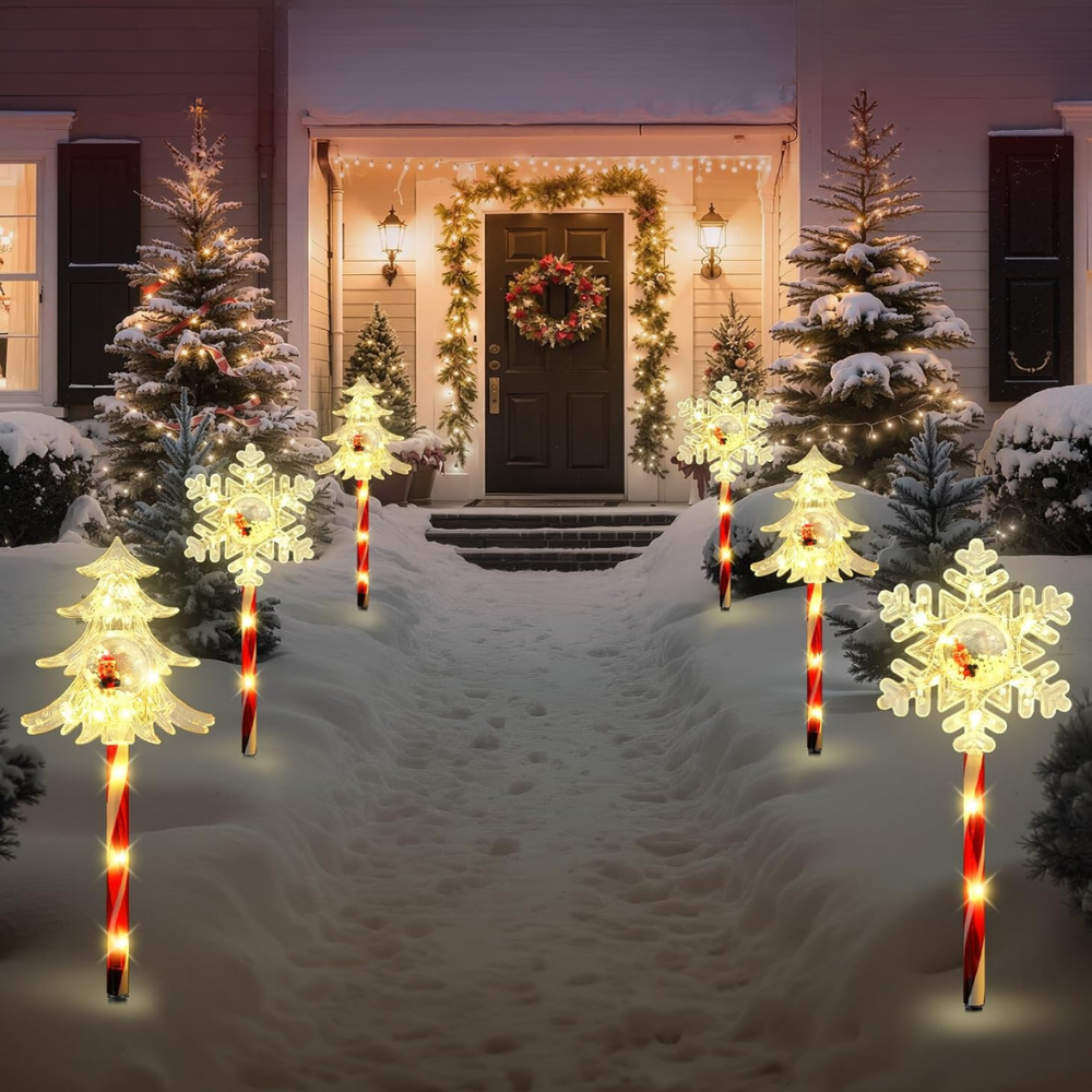 Solar Christmas Pathway Stake Outdoor Decorative Light