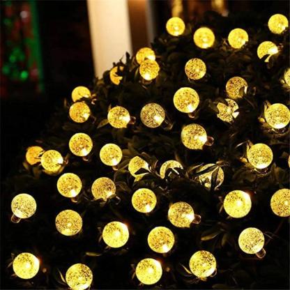 String Lights Crystal Balls - Solar Flame Torch