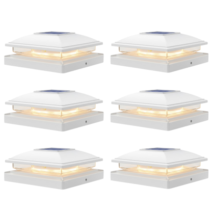 Flickering Flame Solar Post Cap Lights for Outdoor Deck and Fence