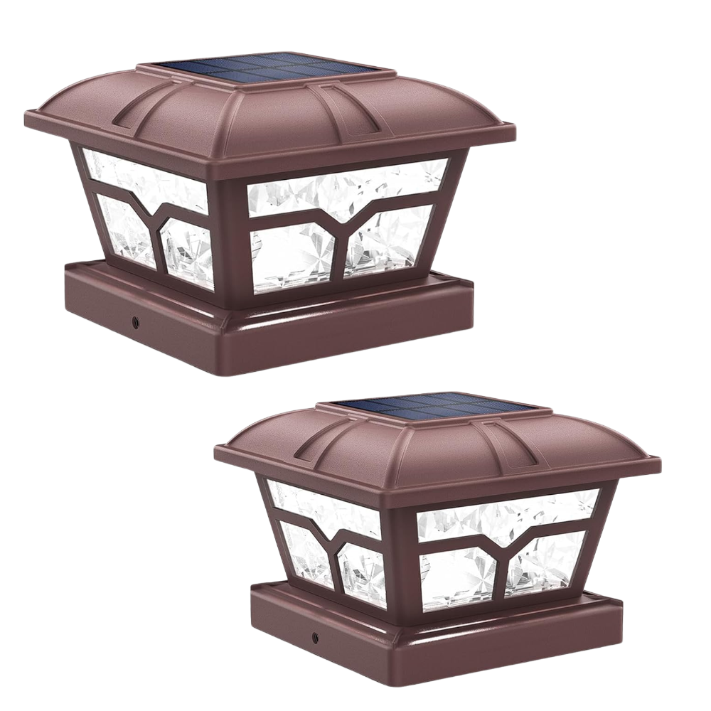 Dual Color Solar Post Cap Lights For Outdoor Fence And Deck