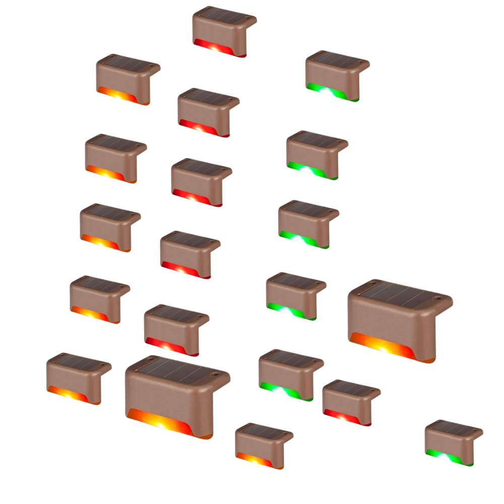 Multicolor Solar Deck Lights Outdoor Waterproof LED