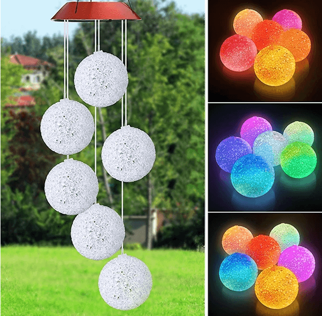 Solar Globe Wind Chime-Solar Flame Torch