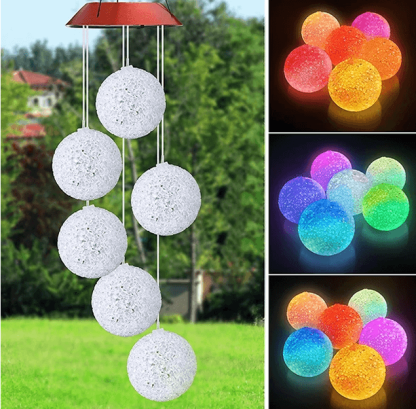 Solar Globe Wind Chime-Solar Flame Torch