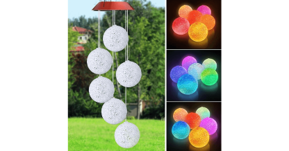 Solar Wind Chime With Color Changing LED Waterproof Outdoor Decorative Lights - Solar Flame Torch