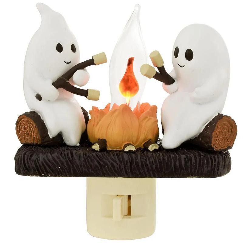 Phantom Campfire Nightlight With Flickering Flame - Solar Flame Torch