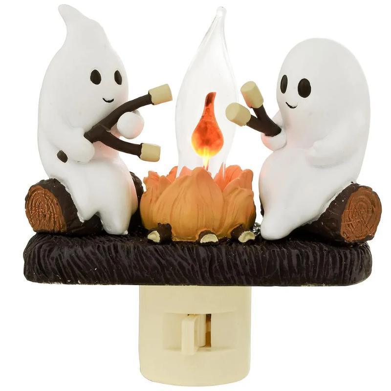 Phantom Campfire Nightlight With Flickering Flame - Solar Flame Torch