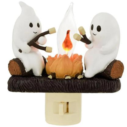 Phantom Campfire Nightlight With Flickering Flame - Solar Flame Torch